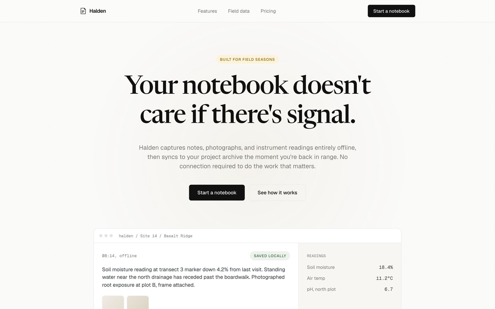 A page built by the Minimalist UI design skill
