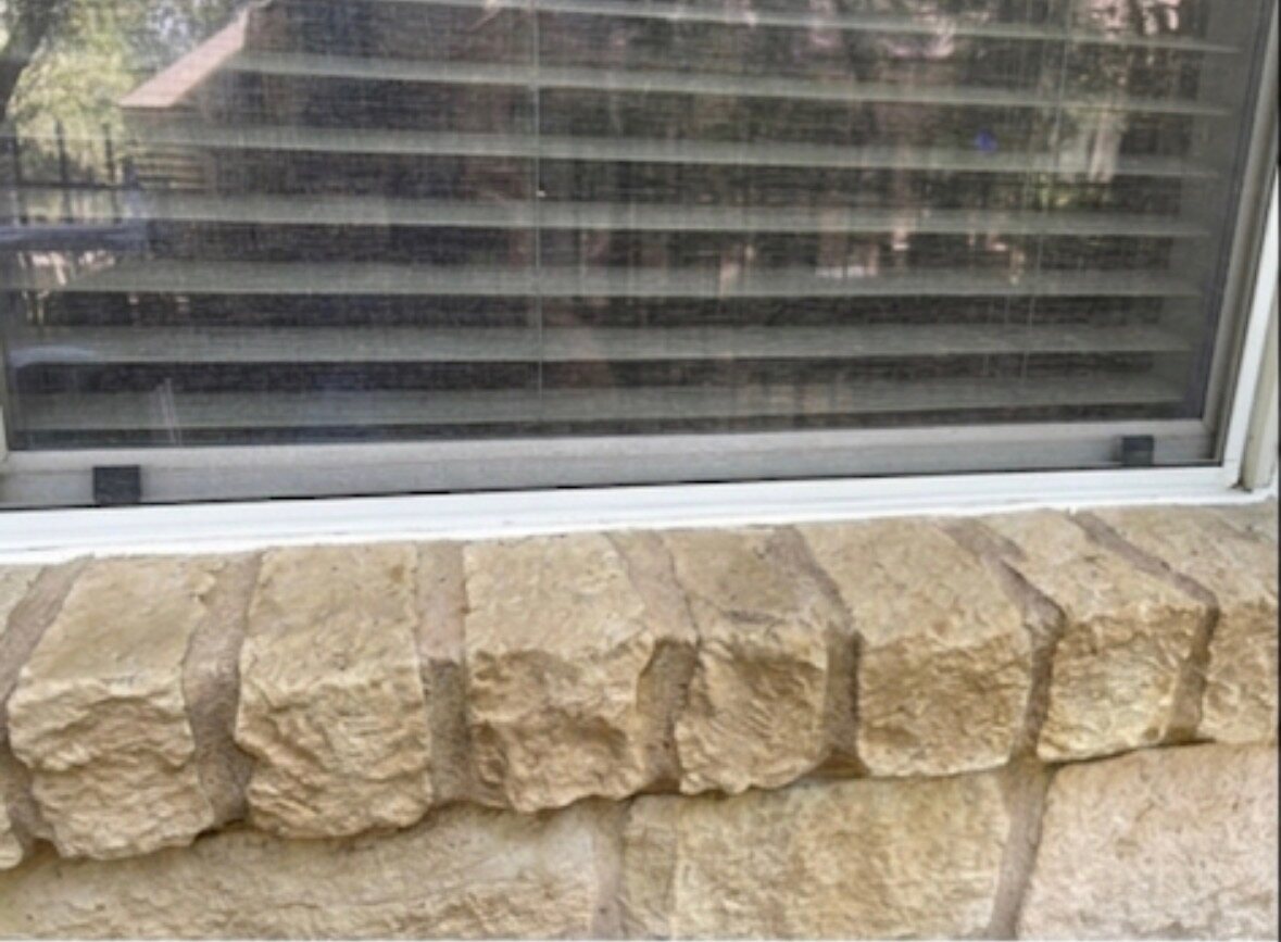 After photo of cleaned stone and sealed window edge in Buda