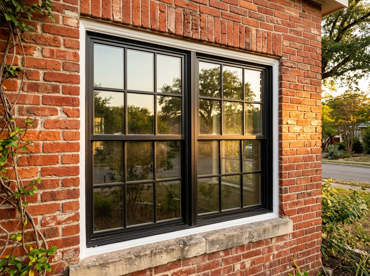 Close-up of full perimeter window reseal in progress
