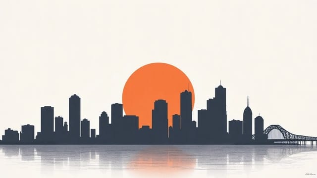 Screen-printed illustration of the San Diego skyline