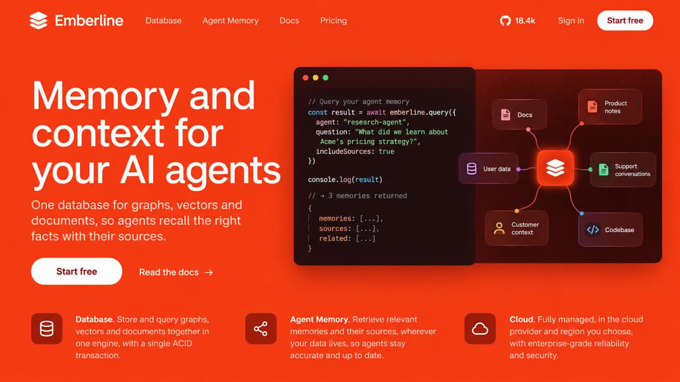 SaaS website design, developer platform in bright orange: bright orange page, large white headline, a dark code window and three feature notes below