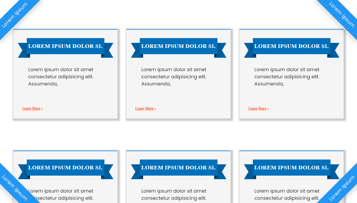 CSS Ribbons - Bootstrap 4 Simple Cards With Ribbons