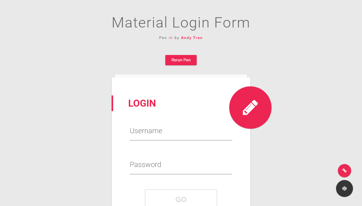 CSS Forms - Material Login Form
