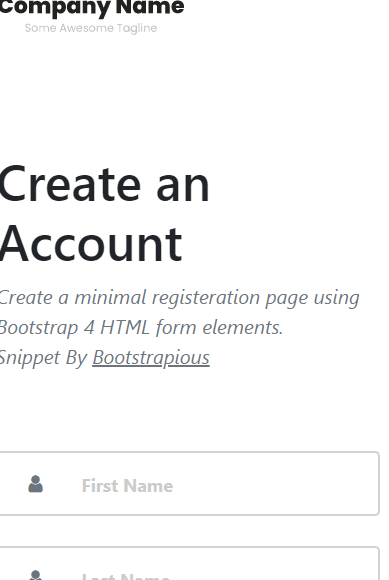 Bootstrap Login Forms - Bootstrap Registration Page