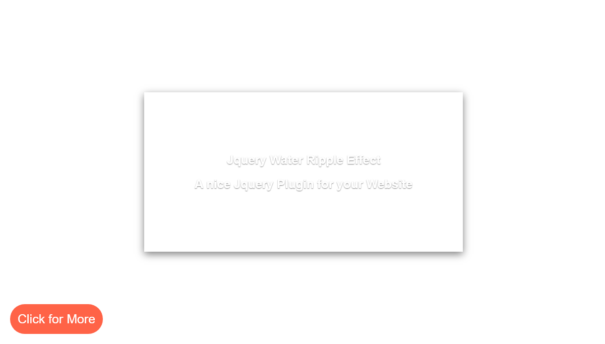 CSS Ripple Effects - Jquery Water Ripple Effect