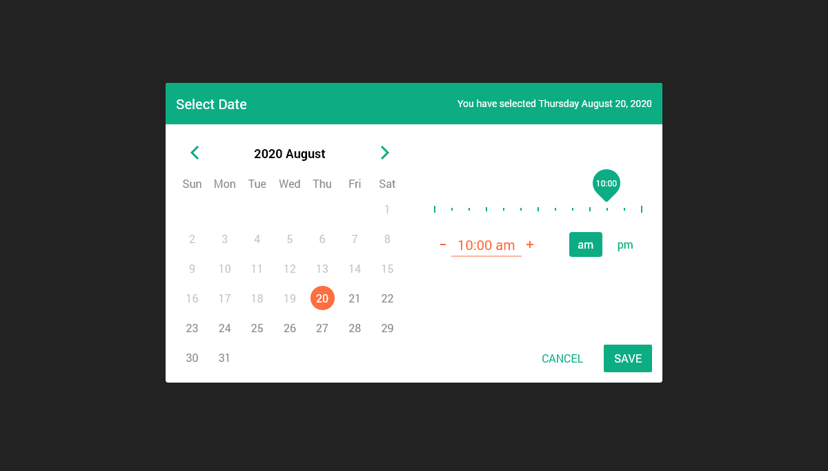 CSS Calendars - Date and Time Picker