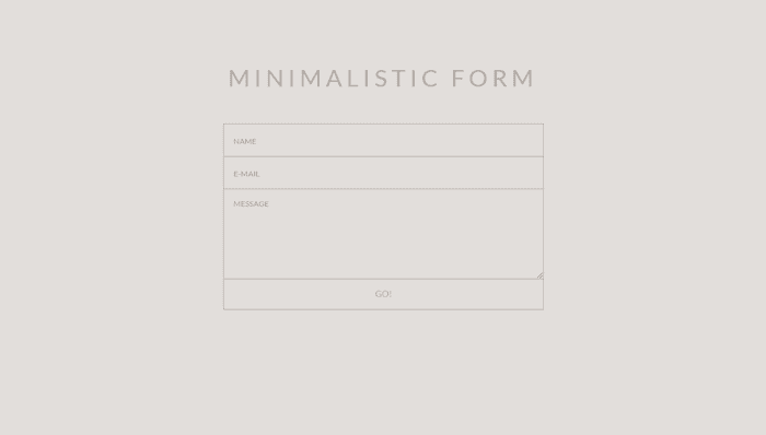 CSS Contact Forms - MINIMALISTIC FORM