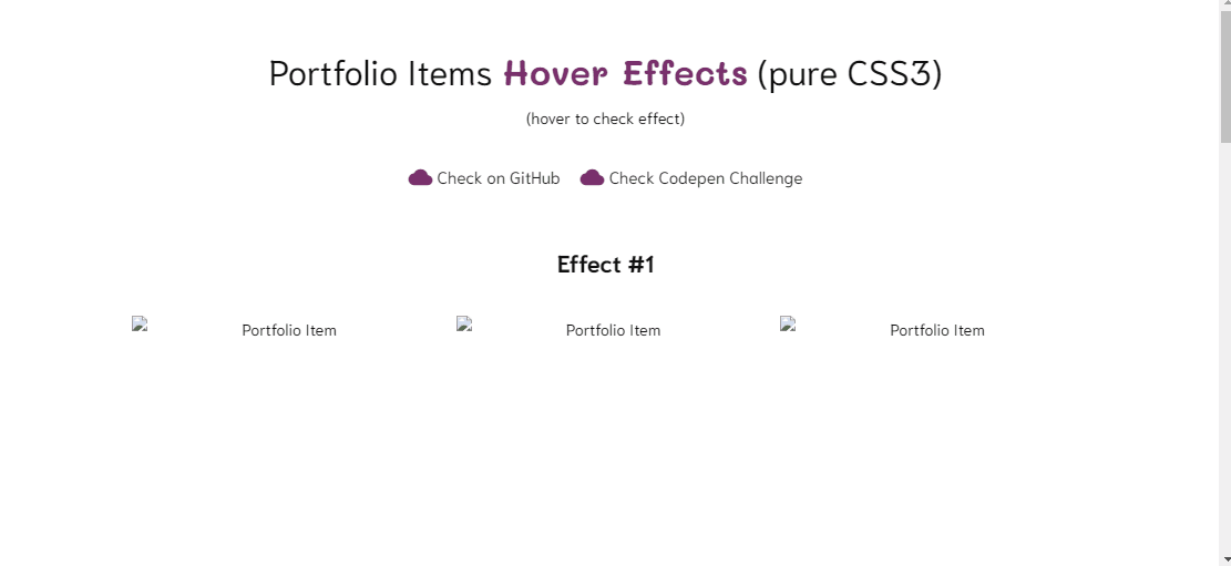 CSS Image Effects - Portfolio Items CSS3 transitions effects