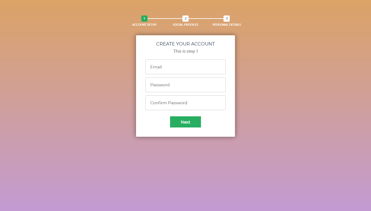 CSS Forms - Multi Step Form with Progress Bar using jQuery and CSS3