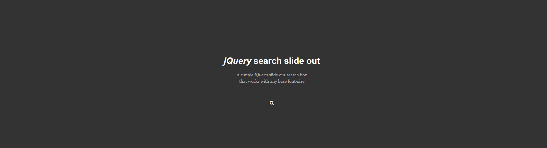 jQuery Search Boxes - jQuery search slide out