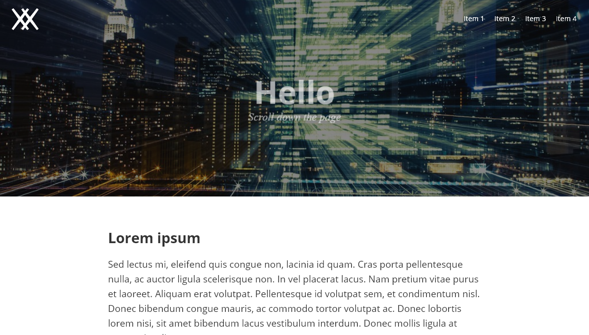 CSS Headers and Footers - Header Fade