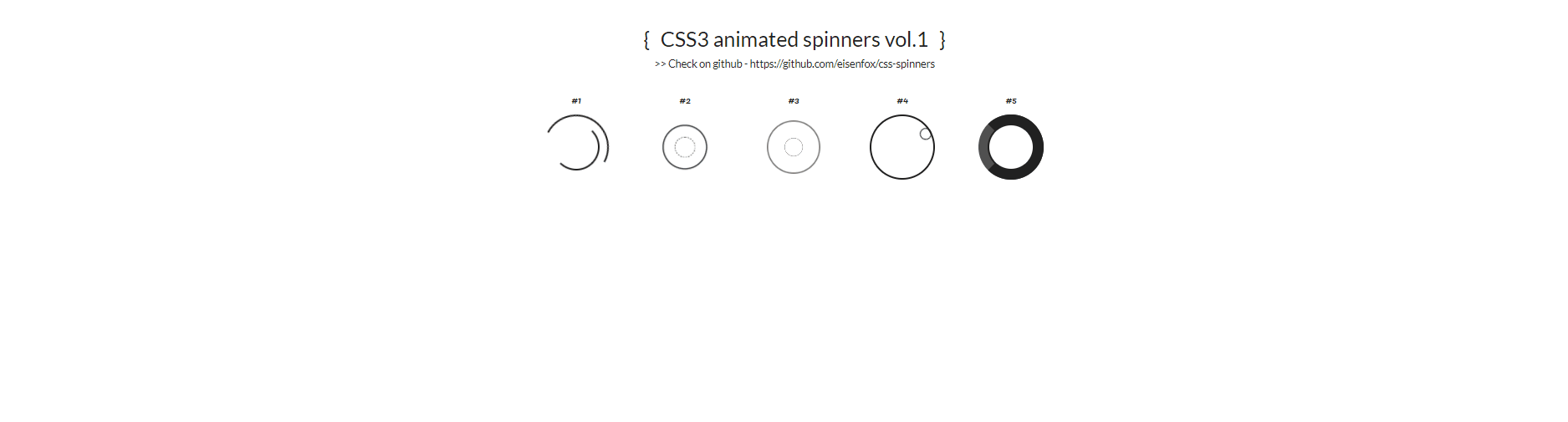 CSS Spinners - CSS3 animations spinners