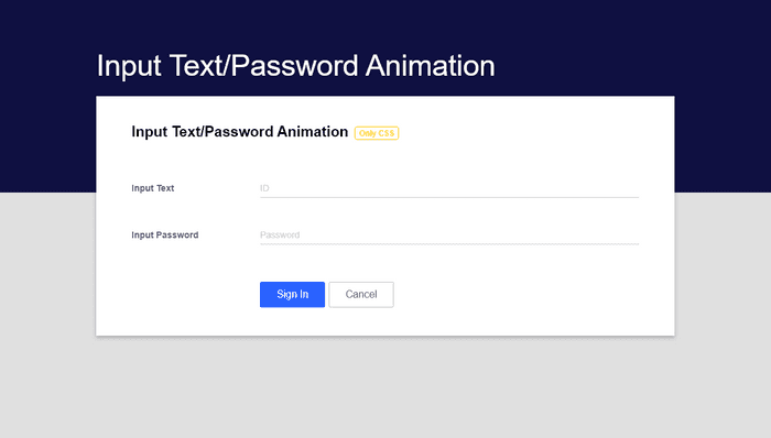 CSS Input Text - CSS3 Input Text/Password Animation