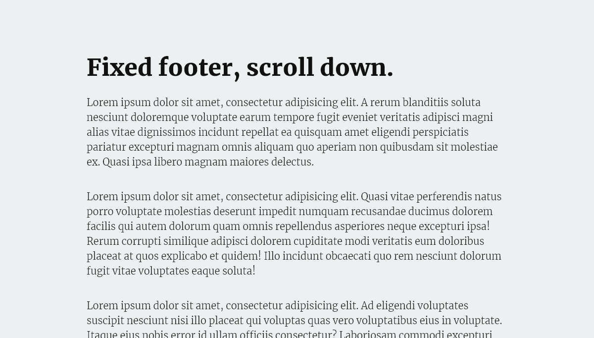 CSS Headers and Footers - Fixed footer