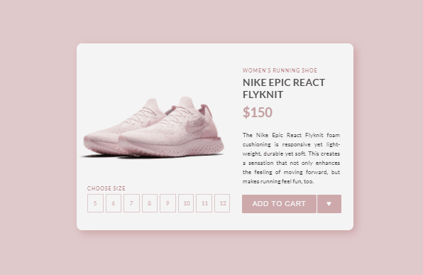 CSS Product Cards - Pink E-commerce Shop Product Card CSS (Single Item)