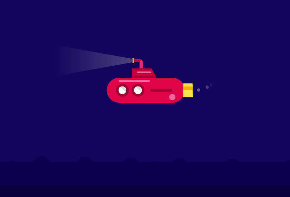 CSS Animation Examples - Submarine Animation (Pure CSS)