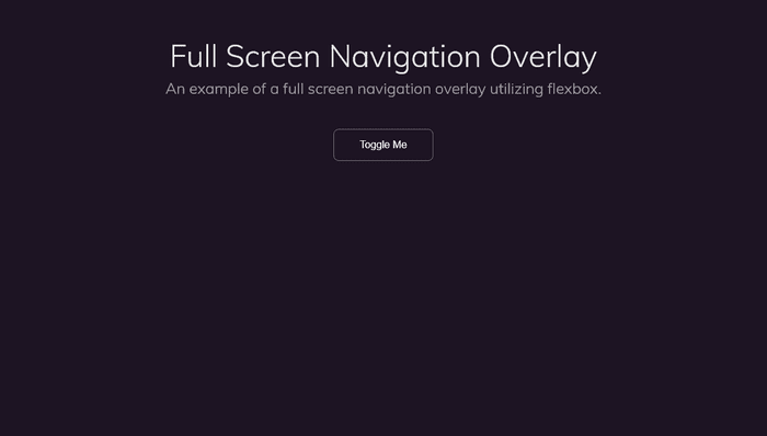 CSS Menu - Full Screen Navigation Overlay