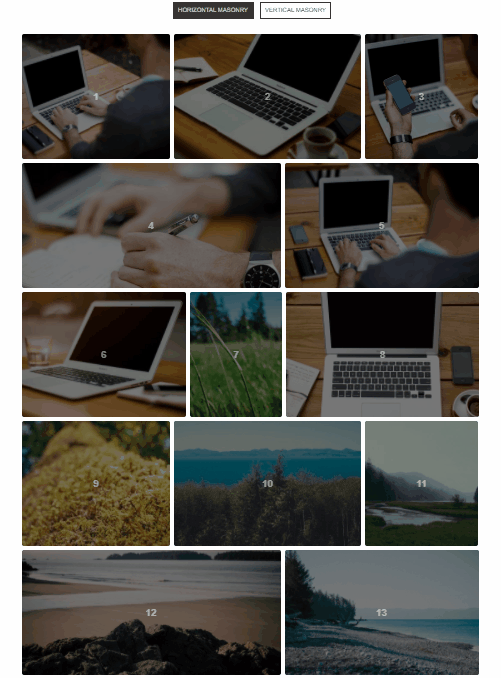 CSS Masonry Layout Examples - CSS Flexbox Masonry — Horizontal and Vertical
