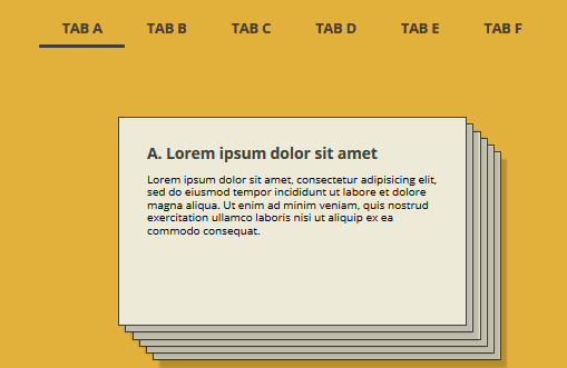 jQuery Tabs - Flying cards tabs