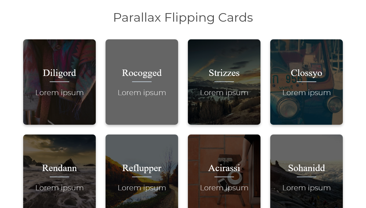 CSS Image Effects - Parallax Flipping Cards