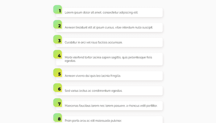 CSS Lists - Gradient Ordered List