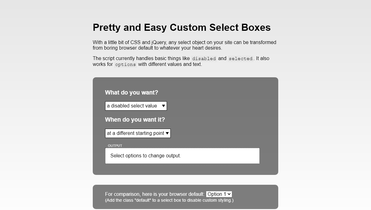 CSS Select Boxes - Simple Custom Select Box