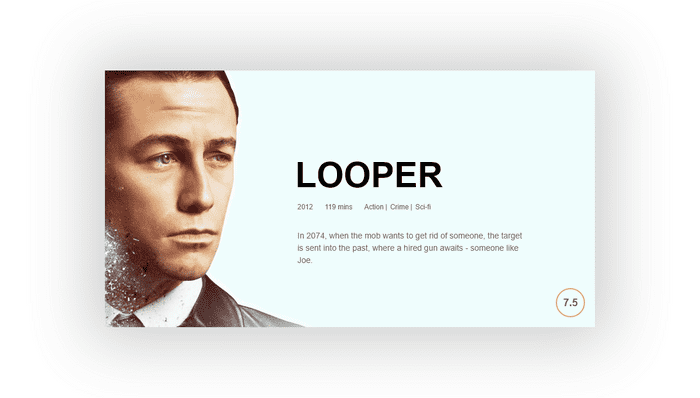 CSS Movie Cards - Movie Card - Looper