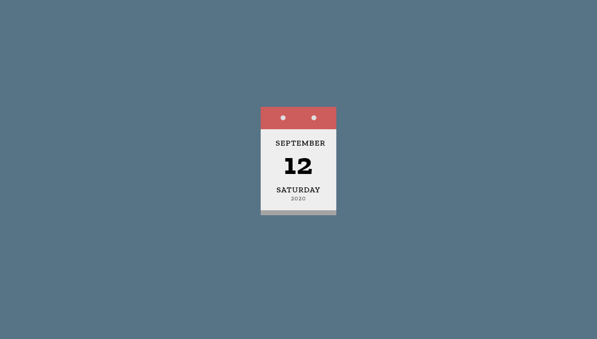 CSS Calendars - Tear off calendar