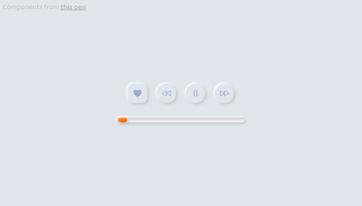 CSS Play/Pause Buttons - Neumorphic music player UI