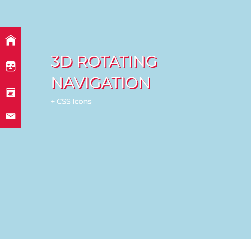 CSS Sidebar Menus - 3D Rotating Navigation