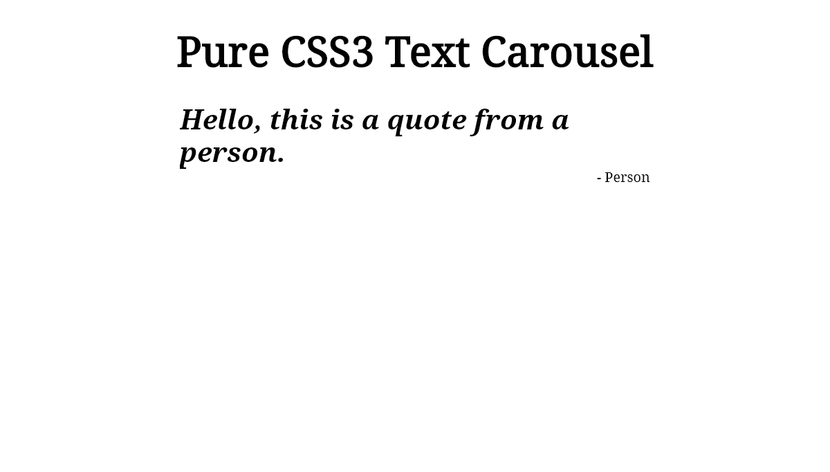 CSS Carousels - Pure CSS3 Text Carousel