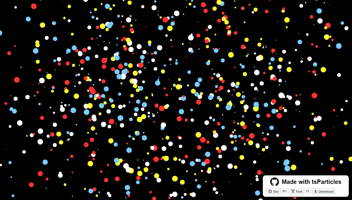 CSS Particle Backgrounds - tsParticles black hole with orbiting particles