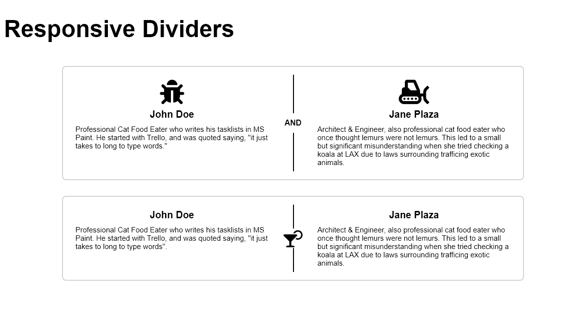 CSS Dividers - Resonsive Divider with Content