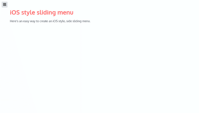 CSS Off-Canvas Menus - iOS style sliding menu