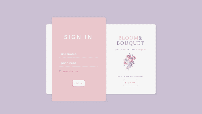 CSS Login / Registration Forms - Pink Sign Up Form