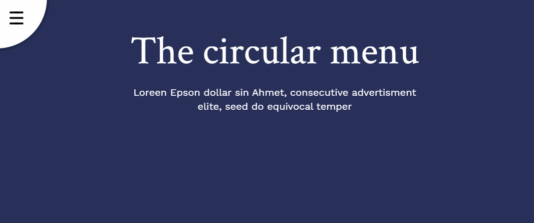 CSS Menu - The circular menu