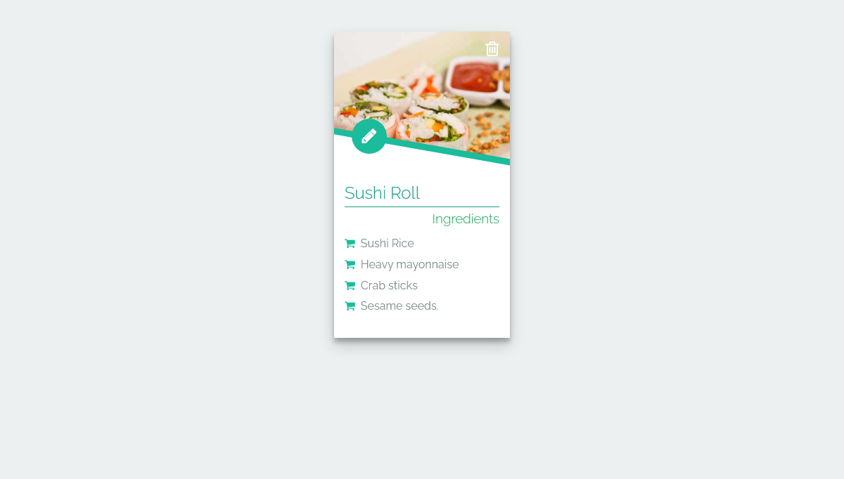 CSS Recipe Cards - Recipe Card