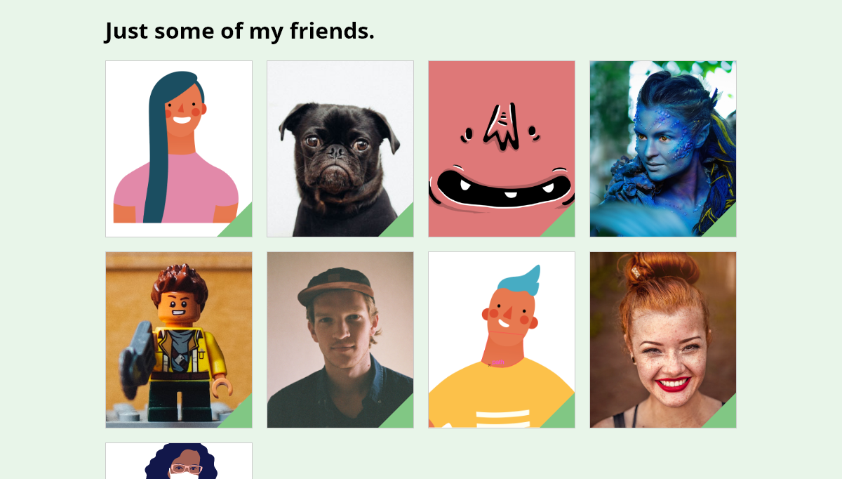 CSS Grid Examples - Grid of Avatars
