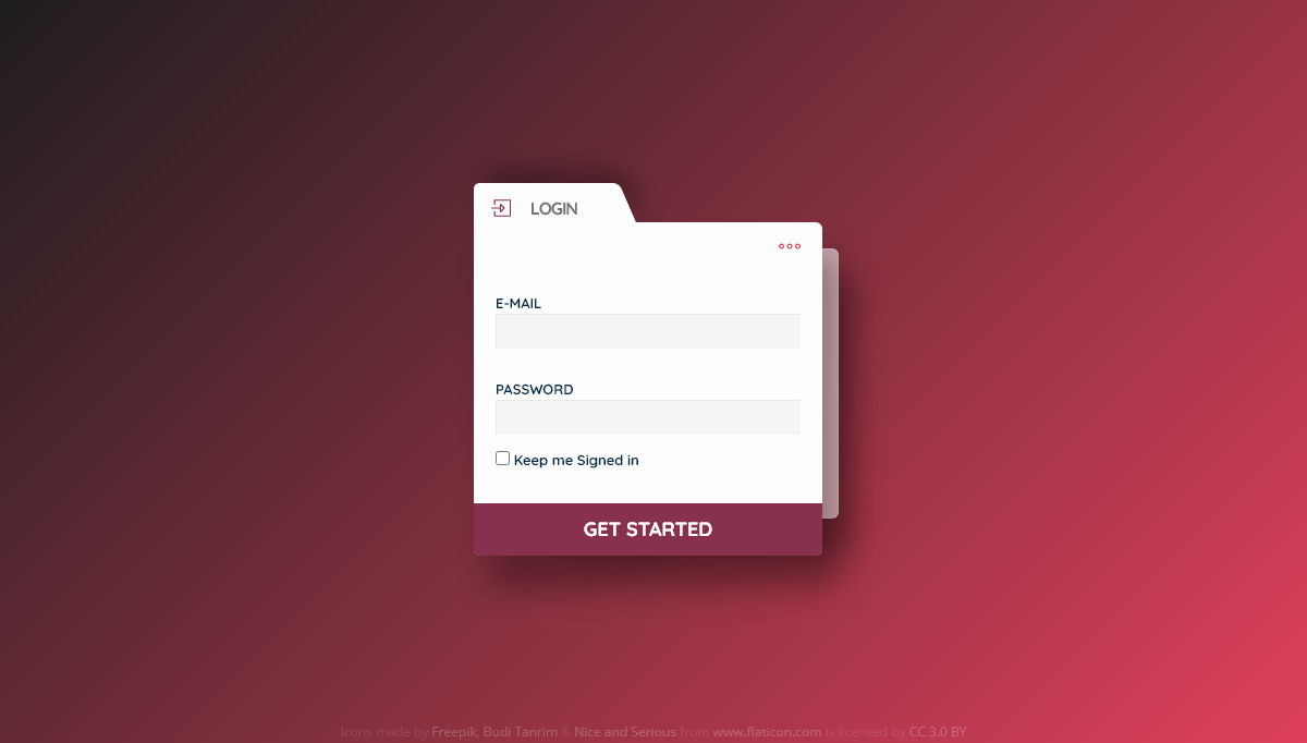 CSS Forms - Red Sign Up