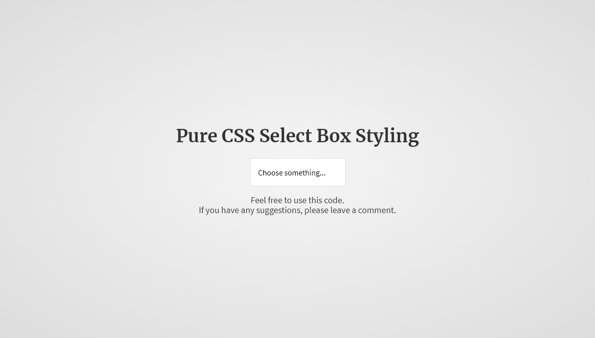 CSS Select Boxes - Pure CSS Select Box Styling