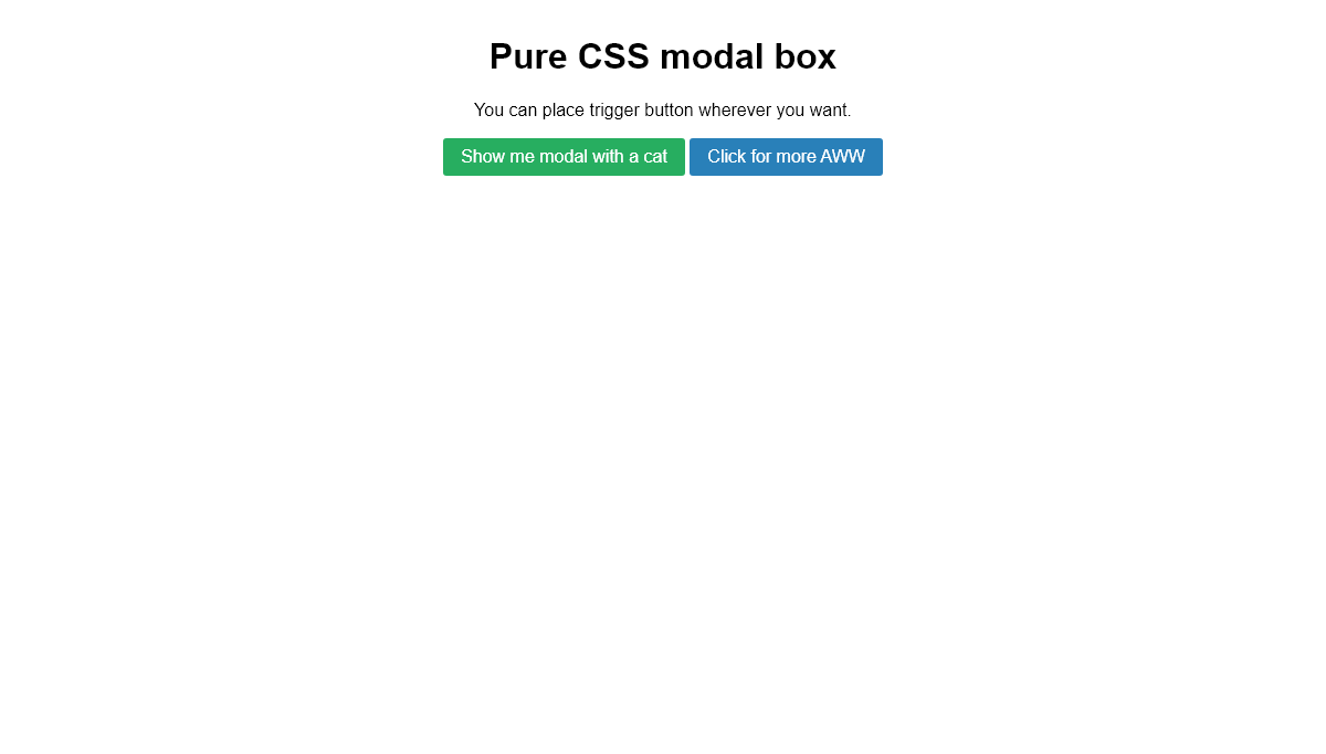 CSS Modal Windows - Pure CSS modal box