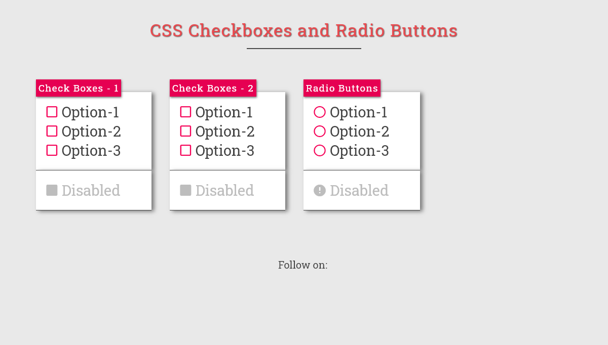 Radio Buttons CSS - Simple Custom Check Boxes and Radio Buttons