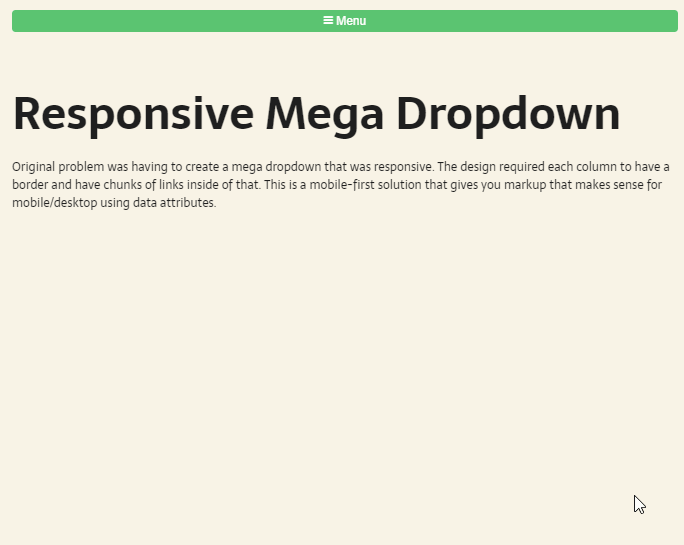 jQuery Menus - Responsive Mega Dropdown