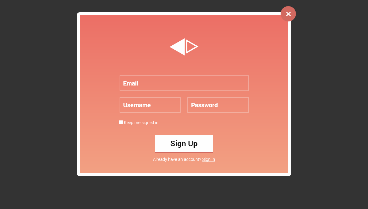 CSS Forms - Sign up form
