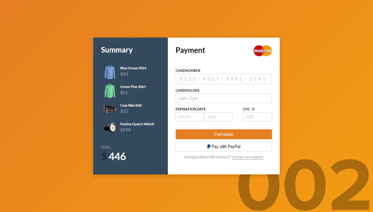 CSS Checkout Forms - Credit Card Checkout