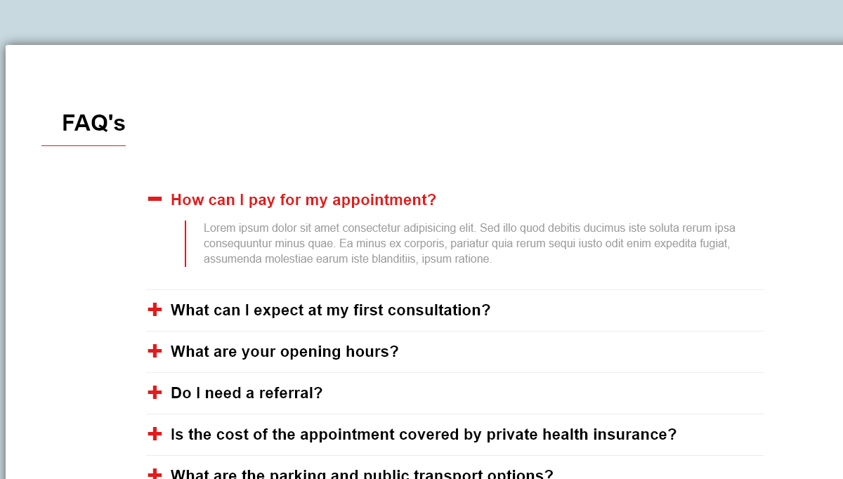 CSS Accordion Menus - Accordion FAQ