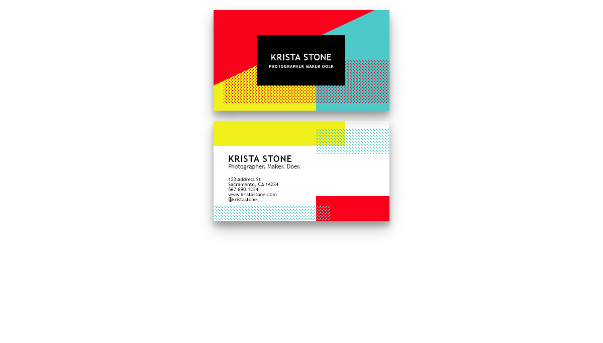 CSS Cards - Geometric business card with CSS Grid