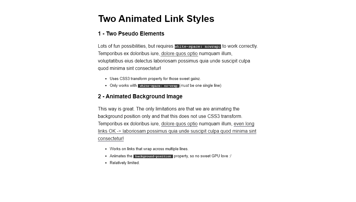 CSS Link Hover Effects - CSS3 Keyframes Animation Link Style