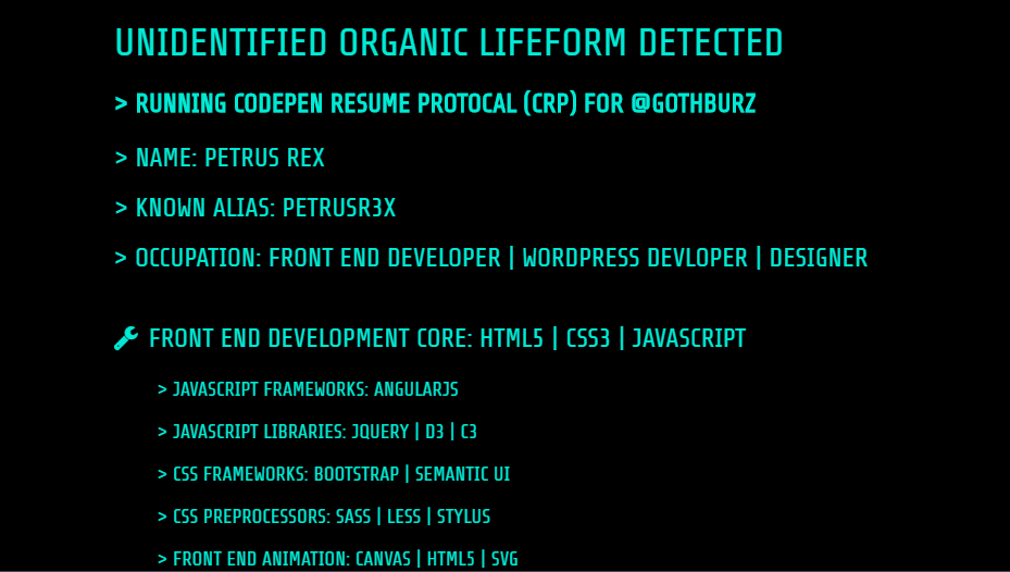 HTML Resume Templates - Codepen Resume Header Background
