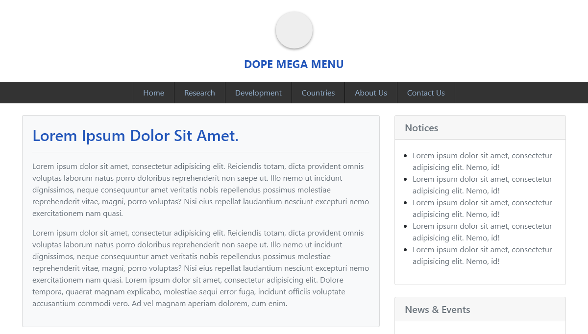 jQuery Mega Menus - Xtreme Mega Menu